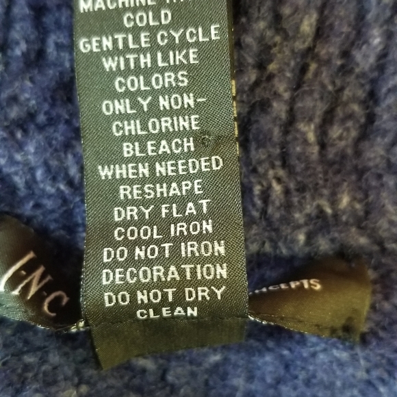 INC International Concepts Dark Blue Ruffled Cardigan Size L - Picture 6 of 6